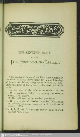 The seventh room called The Escutcheon-Cabinet