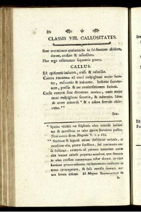 Classis VIII. Callositates.