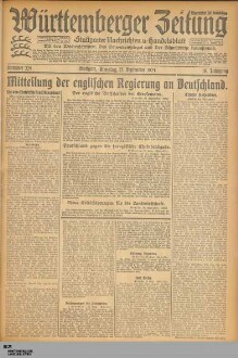 Württemberger Zeitung : das nationalsozialistische Morgenblatt in Stuttgart : WLZ, Württembergische Landeszeitung