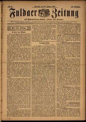 Erste Ausgabe vom Samstag, den 30. Januar 1897.