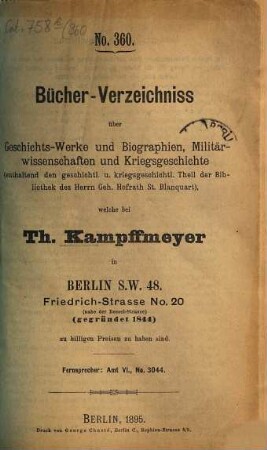 Bücher-Verzeichniss. 360. 1895