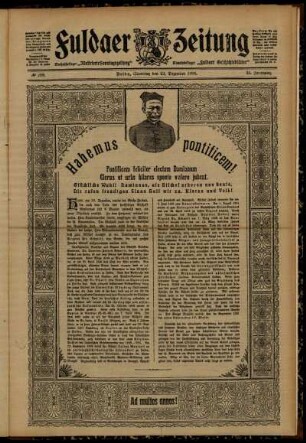 Erste Ausgabe vom Samstag, den 29. Dezember 1906.
