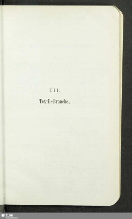 III. Textil-Branche