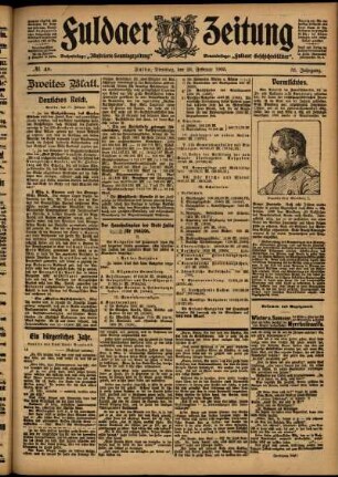 Zweite Ausgabe vom Dienstag, den 28. Februar 1905.