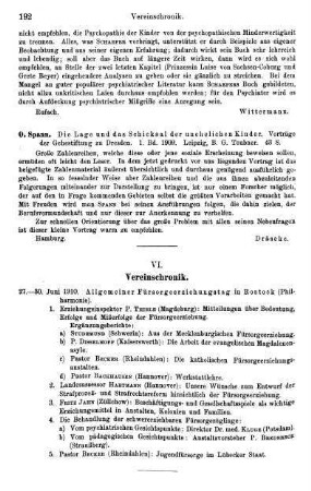 192, VI. Vereinschronik