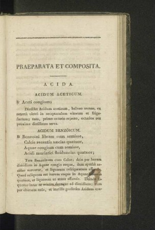 Praeparata et Composita. Acida.