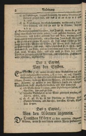 Das 3. Capitel, Von den Wörtern ingemein
