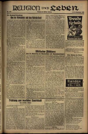 Dritte Ausgabe vom Sonntag, den 12. September 1937.