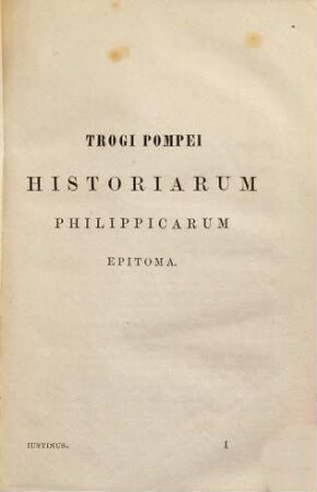 Trogi Pompei historiarum Philippicarum epitoma