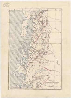 [161]: Sketch map of the Patagonian Cordillera : to illustrate the paper read by Hans Steffen