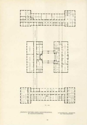 Auguste Viktoria-Haus (Säuglingsheim) in Charlottenburg. Hauptgebäude. Grundriss des Obergeschosses