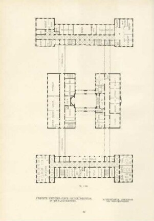 Auguste Viktoria-Haus (Säuglingsheim) in Charlottenburg. Hauptgebäude. Grundriss des Obergeschosses