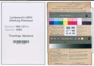 Entnazifizierung Marianne Thuerlings , geb. 26.04.1913 ()