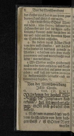 Von der Menschwerdung Jesu Christi.