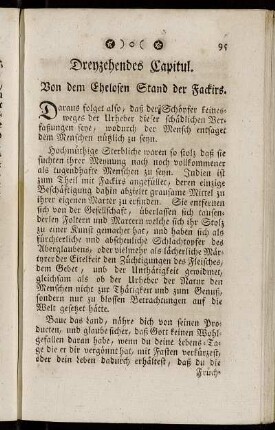 Dreyzehendes Capitul. Von dem Ehelosen Stand der Fackirs. - Zwanzigstes Capitul. Von der Wahl der Ehegatten.