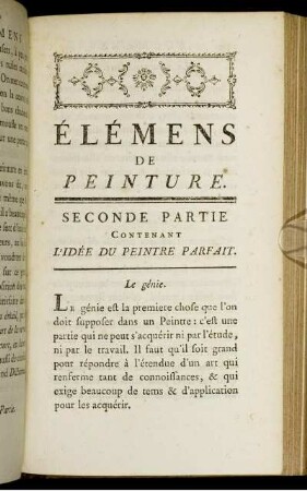 Seconde Partie Contenant L'Idée Du Peintre Parfait.