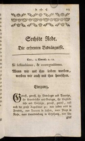 123-150, Sechste Rede