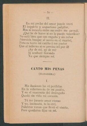 Canto mis penas : (Habanera)