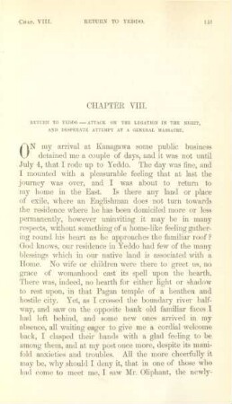 Chapter VIII. Return to Yeddo ...