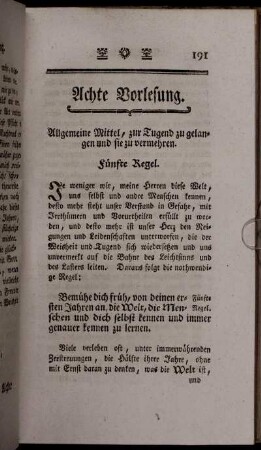 Achte Vorlesung. [...] Fünfte Regel.