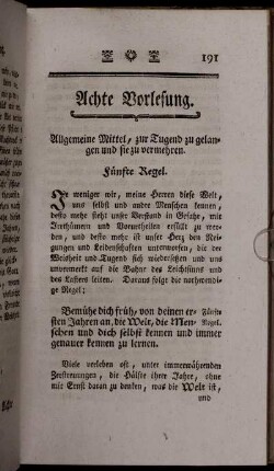 Achte Vorlesung. [...] Fünfte Regel.
