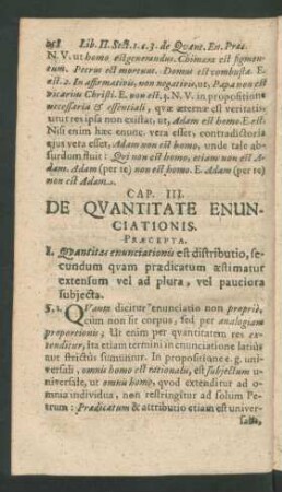 Cap. III. De Quantitate Enunciationis.