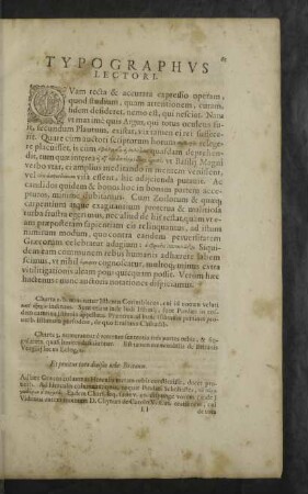 Typographus Lectori.
