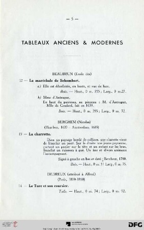 Tableaux anciens & modernes (Nr. 12-42)