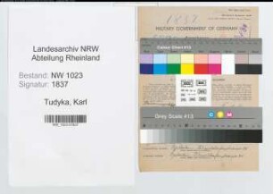 Entnazifizierung Karl Tudyka , geb. 01.05.1899 (Steuerinspektor)