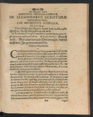 Disputatio Theologiae Biblicae, De Secundaris Scripturae Proprietatibus