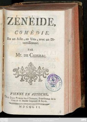 Zénéïde : Comédie, En un Acte, en Vers, Avec un Divertissement