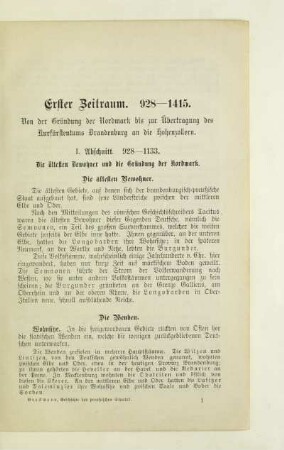 Erster Zeitraum. 928 - 1415