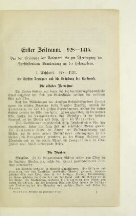 Erster Zeitraum. 928 - 1415