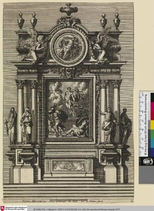 [Altarentwurf mit einer Auferstehung Christi; Autel orné d'un tableau représentant la Résurrection du Christ]