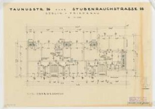 Wohnhaus Taunusstraße 26 / Stubenrauchstraße 25, Berlin-Friedenau: Grundriss 1.-4. Obergeschoss 1:100
