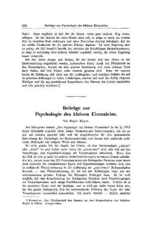 Beiträge zur Psychologie des kleinen Einmaleins