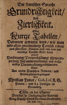 Der Teutschen Sprach Grundrichtigkeit