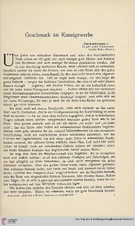 Geschmack im Kunstgewerbe
