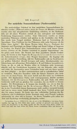XIII. Kapitel: Der natürliche Somnambulismus (Nachtwandeln).