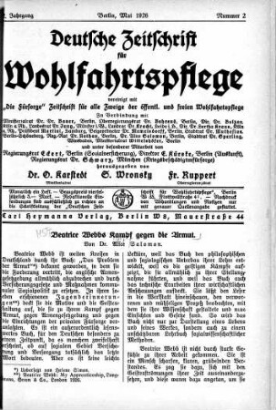 Beatrice Webbs Kampf gegen die Armut