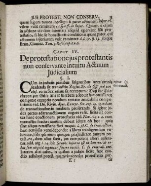 Caput IV. De protestatione jus protestantis non conservante intuitu Actuum Judicialium.