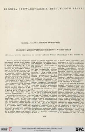 24: Problemy konserwatorskie kolegiaty w Kołobrzegu : (streszczenie referatu wygłoszonego na zebraniu naukowym Oddziału Poznańskiego w dniu 30.V.1960 r.)