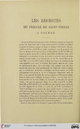 2.Ser. 16.1893: Les regestes du prieuré de Saint à Colmar