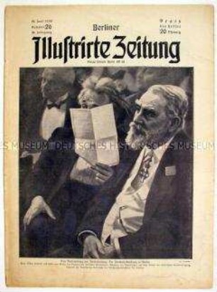 Wochenzeitschrift "Berliner Illustrirte Zeitung" u.a. mit einem Bildbericht zur "Weltkraft-Konferenz" in Berlin