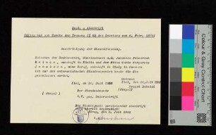 Begl. Abschrift - Gültig nur zum Zwecke der Trauung (§ 28 des Gesetzes vom 6. Febr. 1875), maschinengeschrieben
