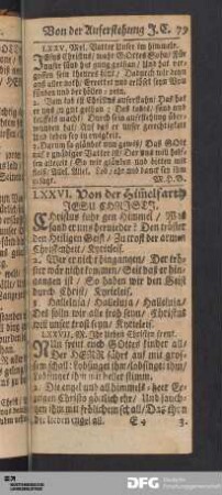 Von der Himmelfarth Jesu Christi.