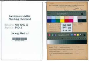 Entnazifizierung Gertrud Koberg, geb. 04.03.1910 (Schneiderin)