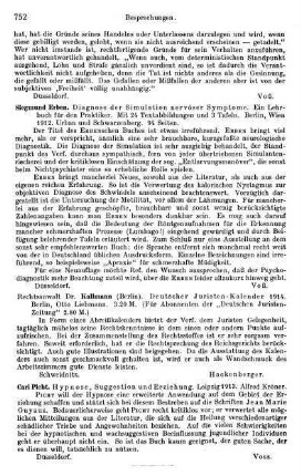 752, Carl Picht. Hypnose, Suggestion und Erziehung. 1913