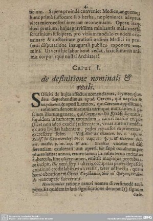 Caput I. de definitione nominali et reali.