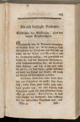 Ein und dreißigste Geschichte - Fünf und dreißigste Geschichte